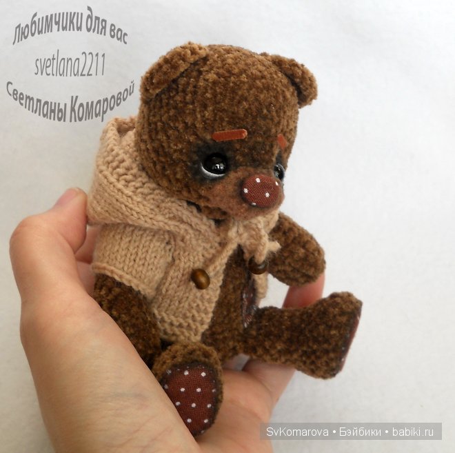Велюровые мишки в горошек. Авторские игрушки своими руками (фото 9)