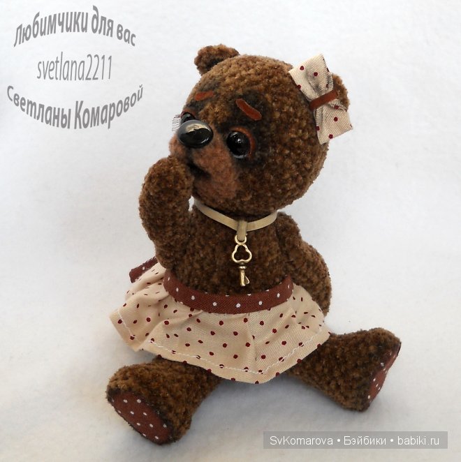 Велюровые мишки в горошек. Авторские игрушки своими руками (фото 2)