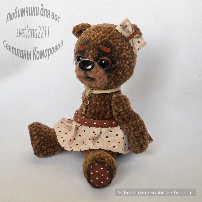 Велюровые мишки в горошек. Авторские игрушки своими руками