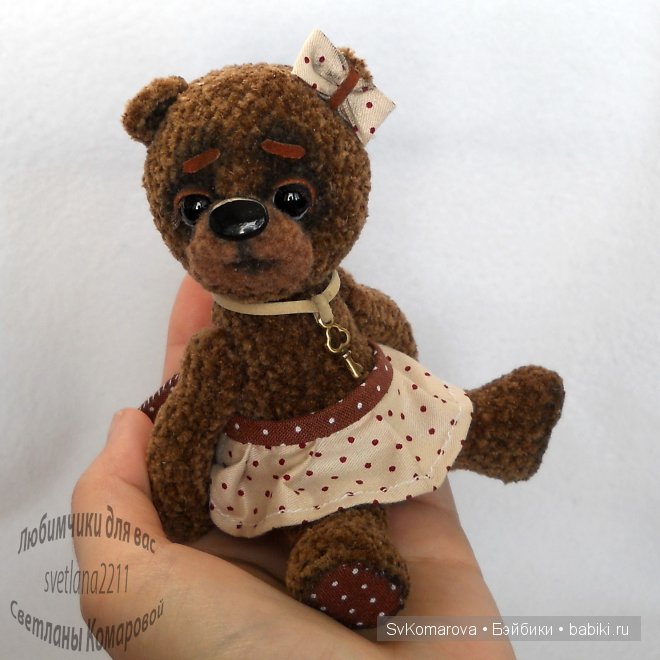 Велюровые мишки в горошек. Авторские игрушки своими руками (фото 5)