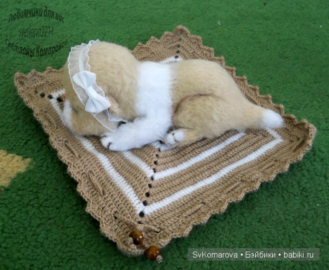 Мурочка спящий котёнок, авторская игрушка своими руками (фото 4)