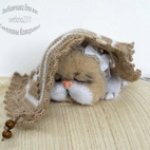 Мурочка спящий котёнок, авторская игрушка своими руками