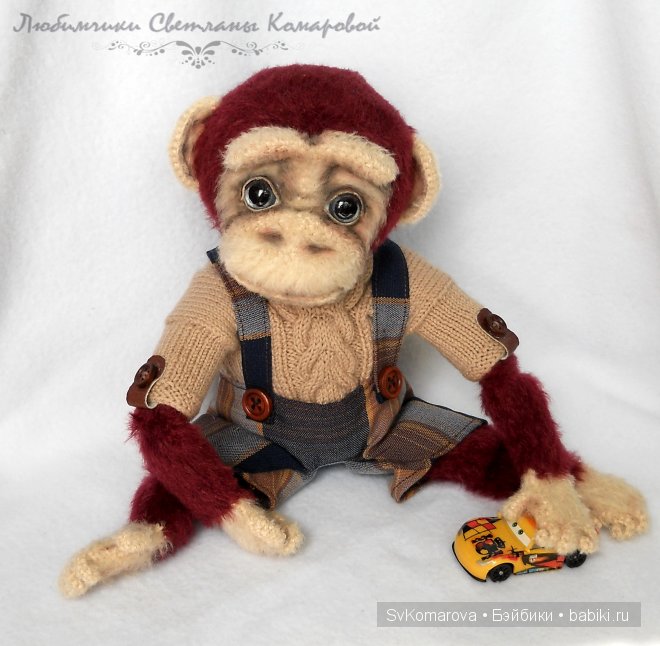 Шимпанзе Яша. Авторская игрушка своими руками