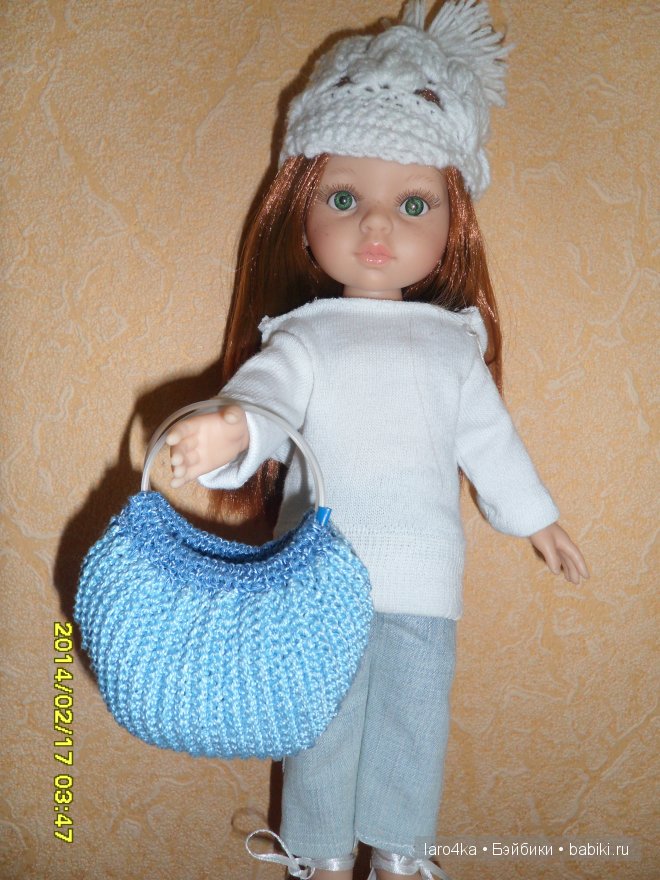 Сумка-"тучный мешок" крючком для кукол Паола Рейна и Джолины