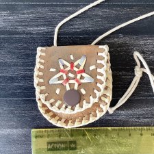 Кожаный марокканский кошелечек-сумочка для мелочи