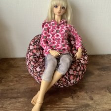 Кресло-пуфик с наполнителем для кукол от 50см