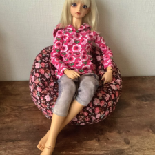 Кресло-пуфик с наполнителем для кукол от 50см