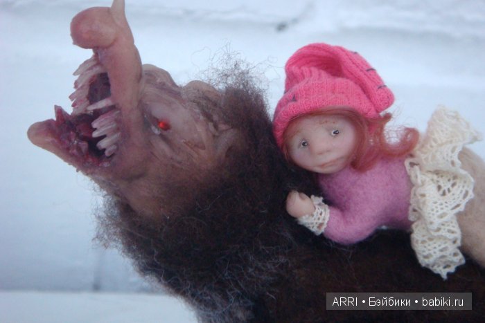 Красная Шапочка — Игрушки в смешанной технике (мех и глина): Арт (фото 5)