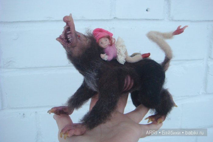 Красная Шапочка — Игрушки в смешанной технике (мех и глина): Арт (фото 4)