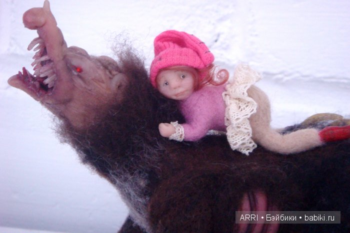 Красная Шапочка — Игрушки в смешанной технике (мех и глина): Арт (фото 2)