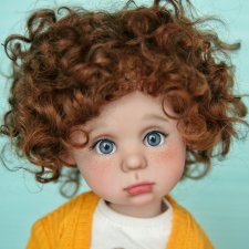 Кудряшка Женечка, авторская шарнирная кукла из полиуретана, фулсет