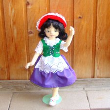 Красная шапочка, валянная кукла из шерсти