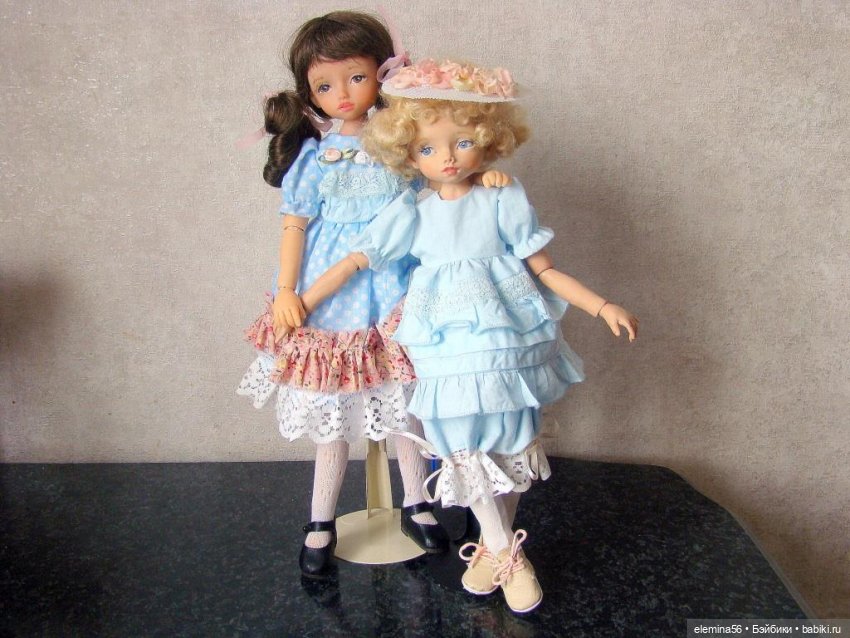 Сестренки Татьяна и Оленька, интерьерные куклы (фото 3)