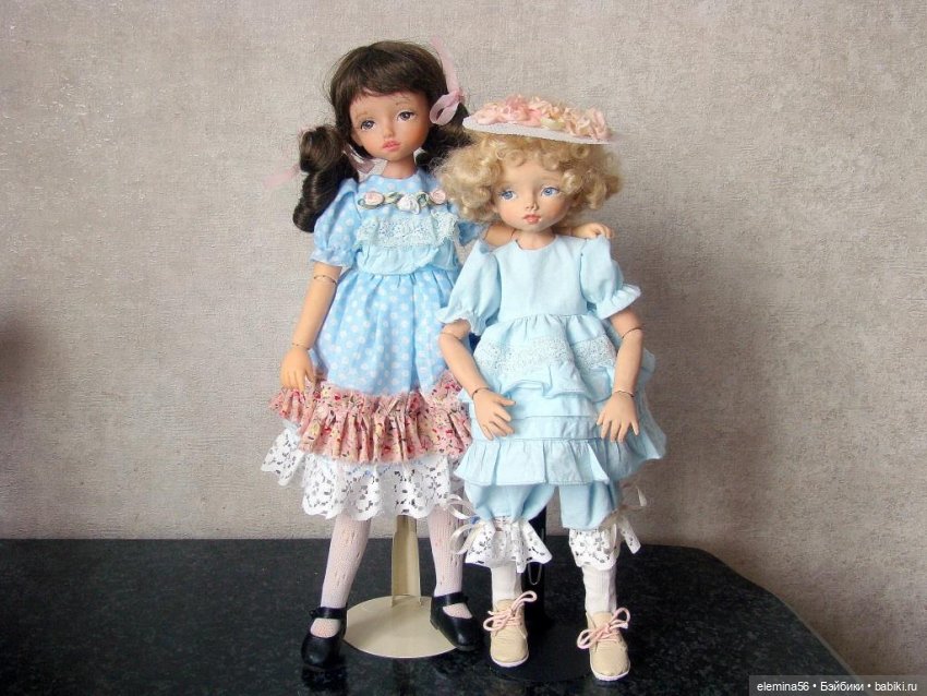 Сестренки Татьяна и Оленька, интерьерные куклы (фото 2)