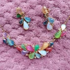 Колье и серьги для винтажных кукол Чехия