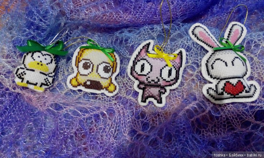 Елочные игрушки вышивка крестиком