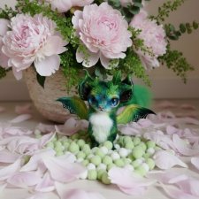 Мышиный дракон - авторская игрушка в смешанной технике