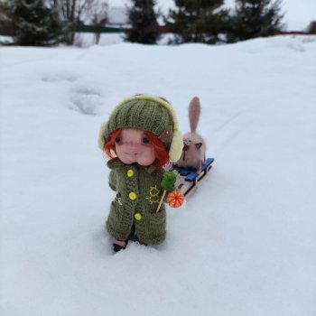 На саночках