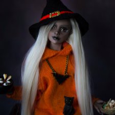 Эльфы тоже празднуют Хеллоуин! Авторская шарнирная кукла Светланы Гоменюк