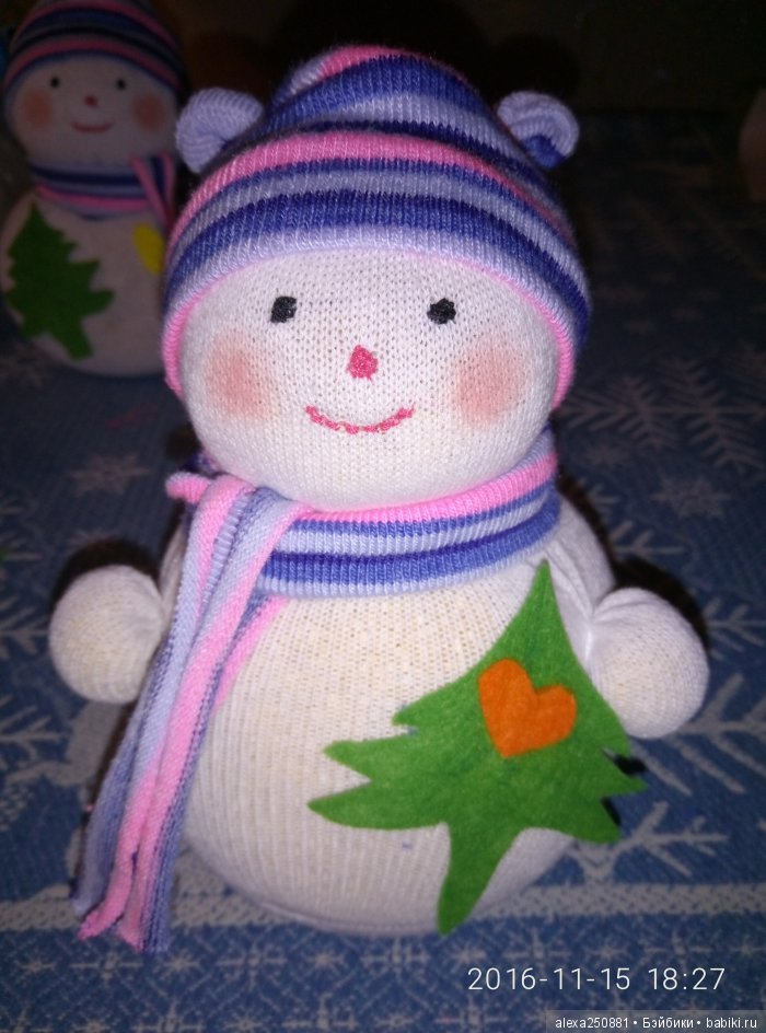 Снеговики, игрушки своими руками (фото 9)