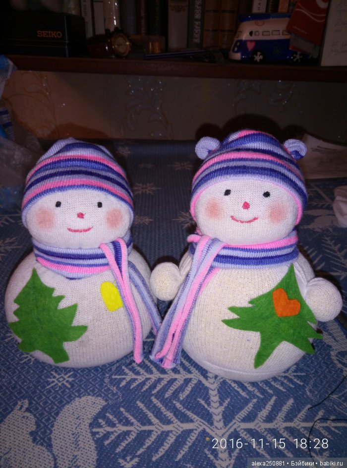 Снеговики, игрушки своими руками (фото 10)