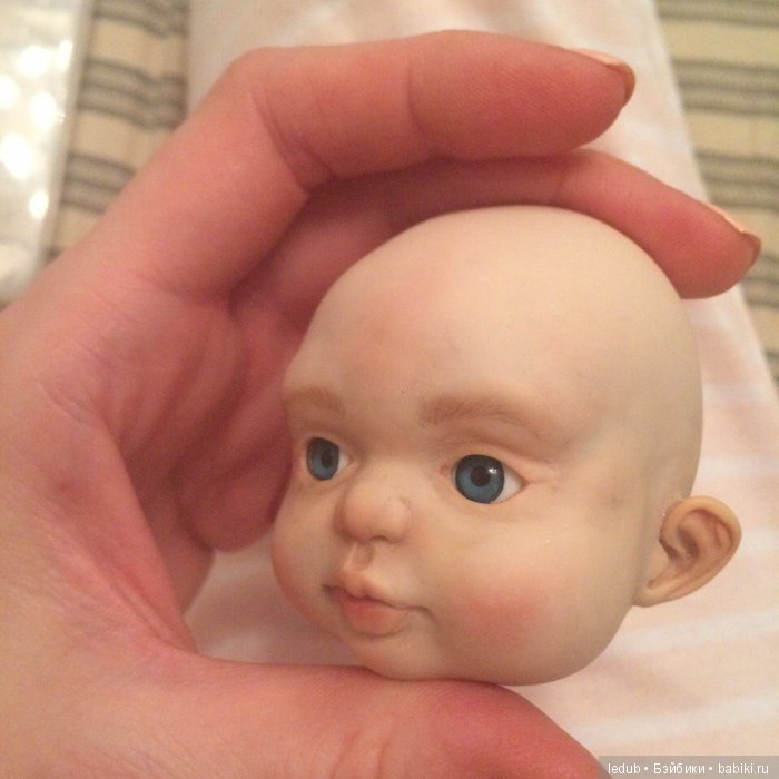 Пробная роспись. Авторская шарнирная кукла (фото 9)