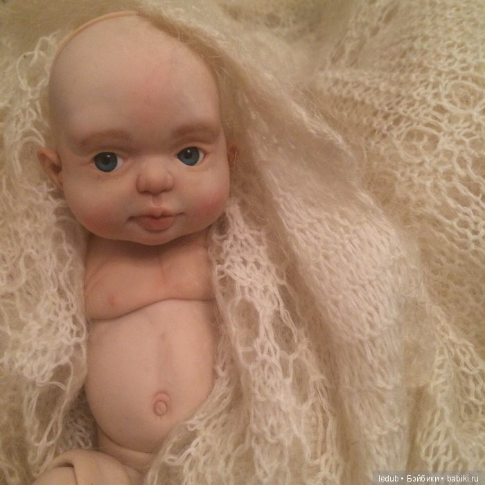 Пробная роспись. Авторская шарнирная кукла (фото 5)