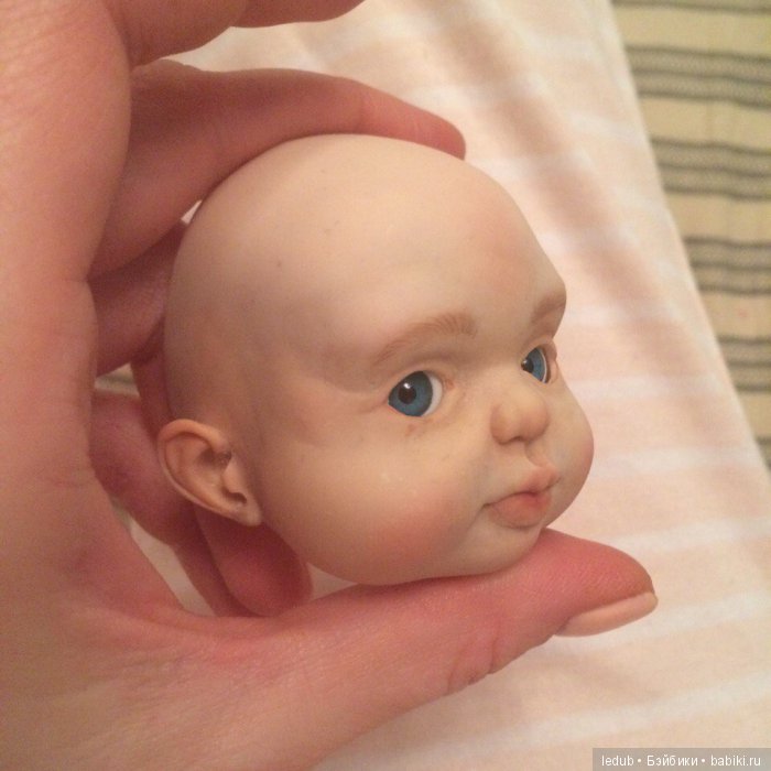 Пробная роспись. Авторская шарнирная кукла (фото 10)