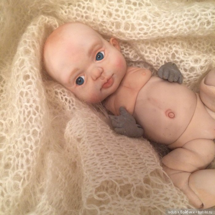 Пробная роспись. Авторская шарнирная кукла (фото 8)