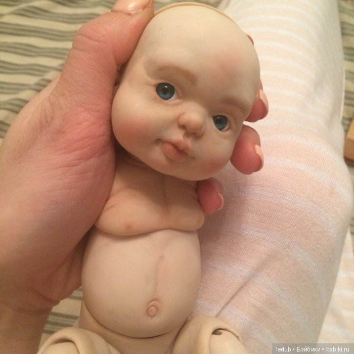 Пробная роспись. Авторская шарнирная кукла (фото 6)