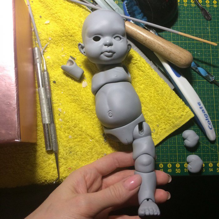 Годовасик. Работа продолжается над шарнирной куклой (фото 9)