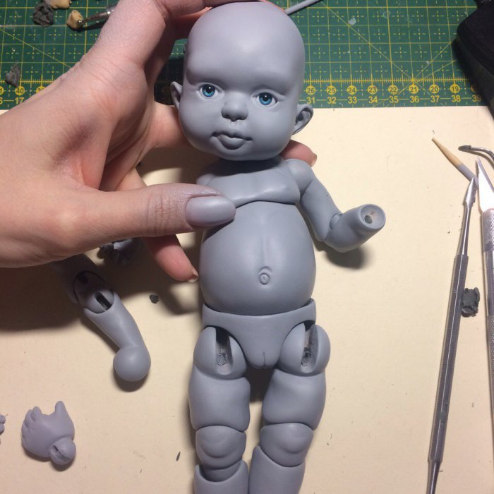 Годовасик. Работа продолжается над шарнирной куклой