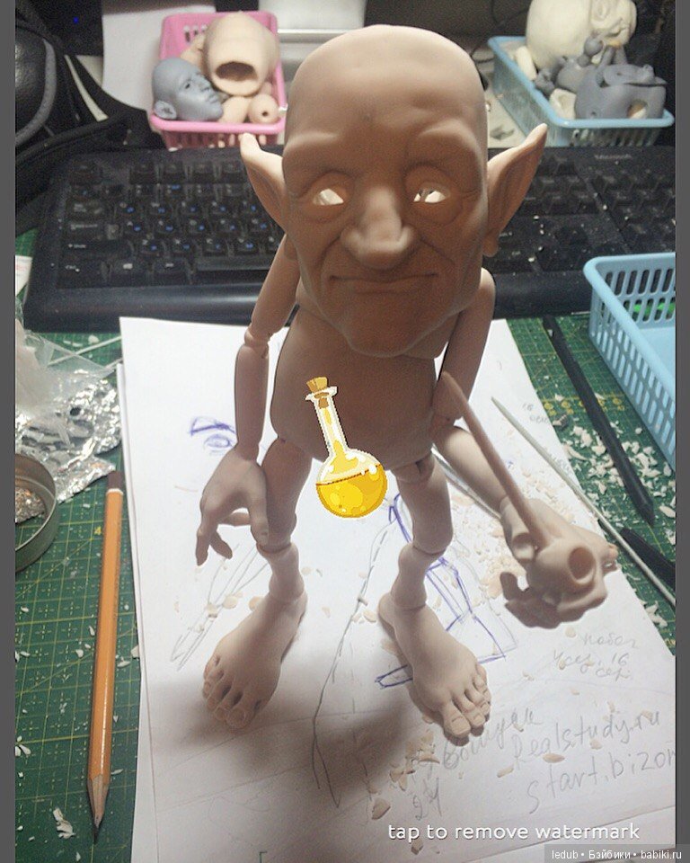 Работа над новой куклой "Mr. Green" Лели Дубровиной (фото 8)