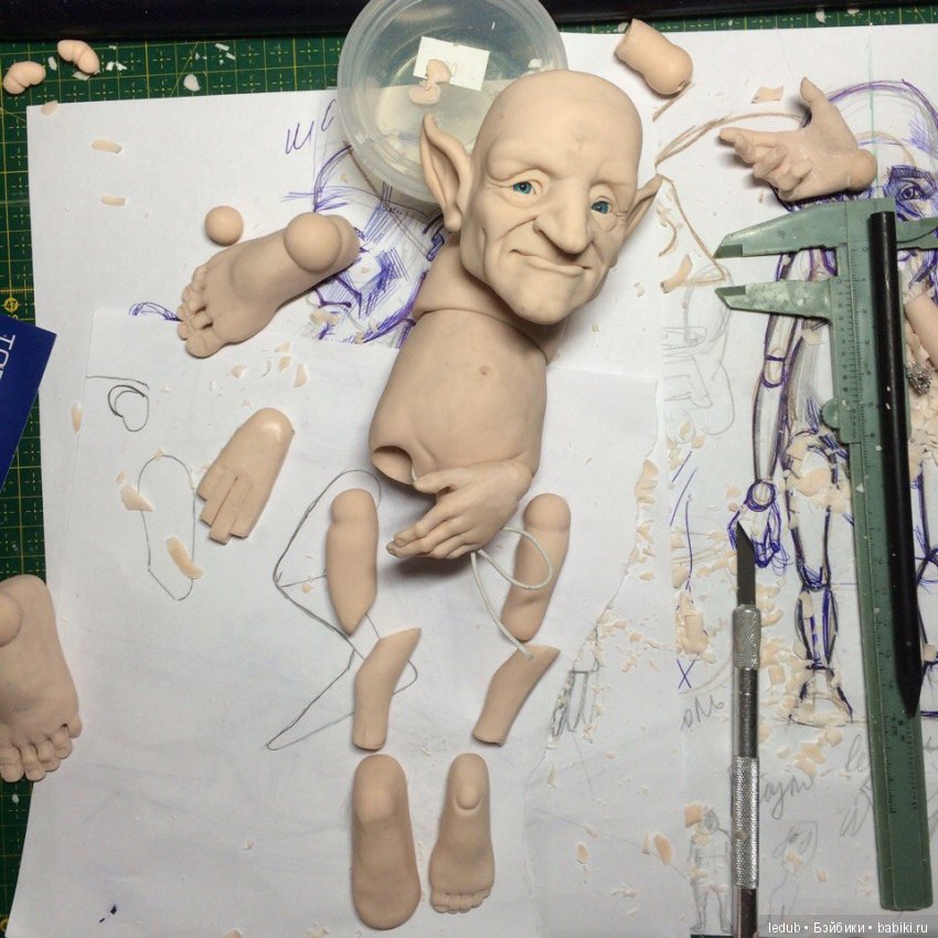 Работа над новой куклой "Mr. Green" Лели Дубровиной (фото 3)