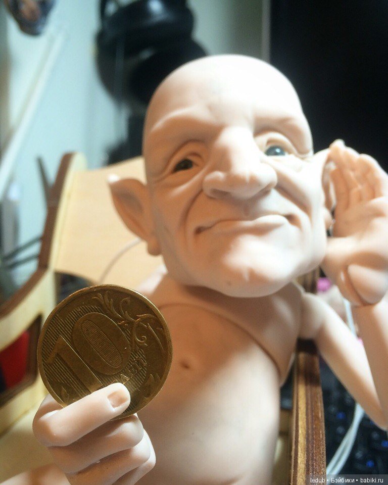 Работа над новой куклой "Mr. Green" Лели Дубровиной (фото 9)