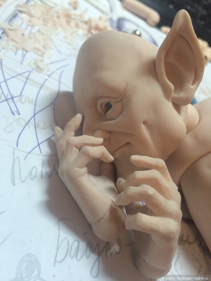 Работа над новой куклой "Mr. Green" Лели Дубровиной