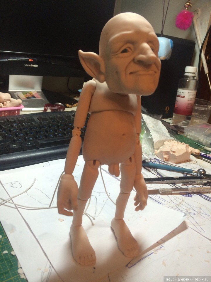 Работа над новой куклой "Mr. Green" Лели Дубровиной
