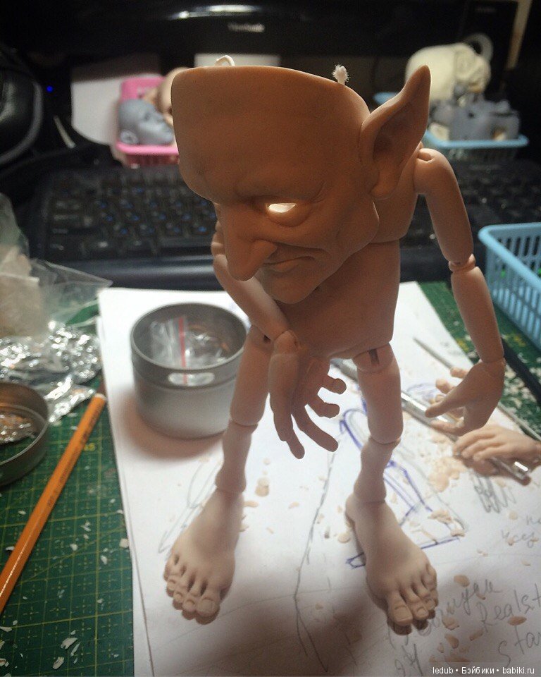 Работа над новой куклой "Mr. Green" Лели Дубровиной