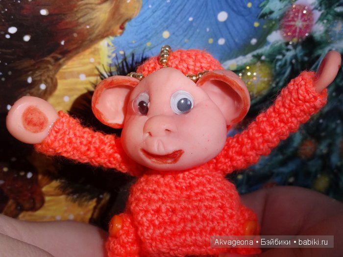 Огненная обезьянка от Анастасии Солнцевой. Игрушка вязанная крючком (фото 3)