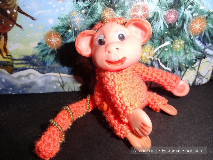 Огненная обезьянка от Анастасии Солнцевой. Игрушка вязанная крючком (фото 2)