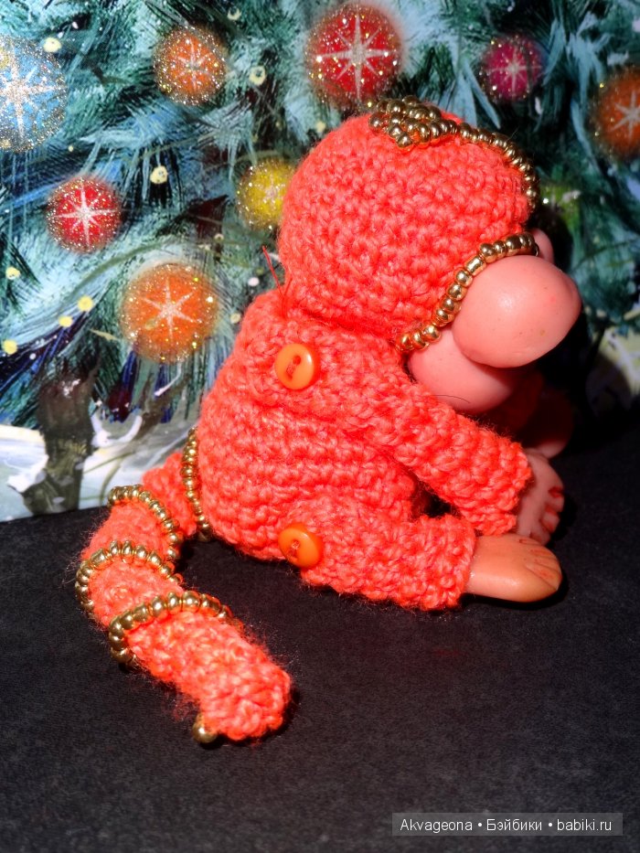Огненная обезьянка от Анастасии Солнцевой. Игрушка вязанная крючком