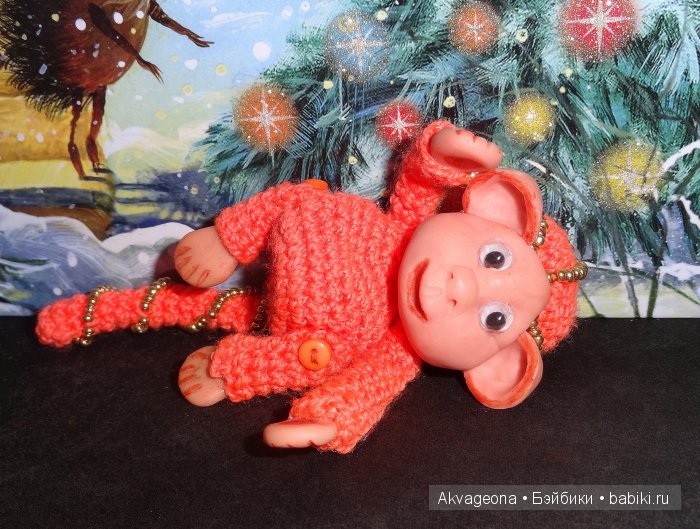 Огненная обезьянка от Анастасии Солнцевой. Игрушка вязанная крючком (фото 4)