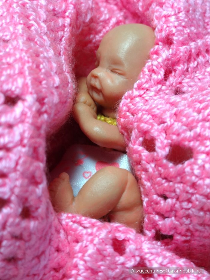 "Солнышко-малыш в мамином животике" авторская мини кукла от Анастасии Солнцевой (фото 4)