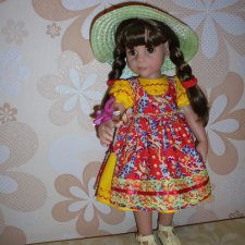 Платье "Дачница" для кукол Gotz