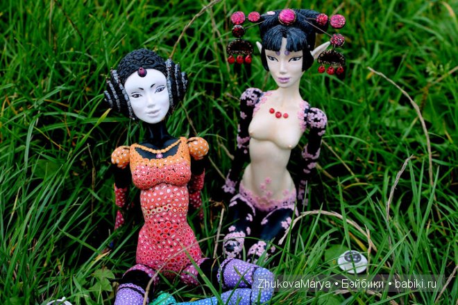 Сакура и Радужная, куклы Жуковой Марии