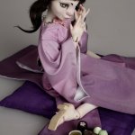 Японская кошка, авторская шарнирная кукла Жуковой Марии