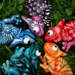 Шарнирные хамелеоны, авторские куклы от Жуковой Марии