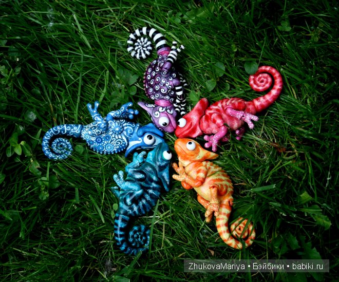 Как я делала фарфоровых хамелеончиков. Мастер-класс авторская игрушка своими руками