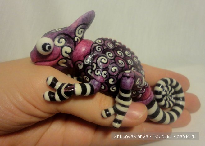 Как я делала фарфоровых хамелеончиков. Мастер-класс авторская игрушка своими руками