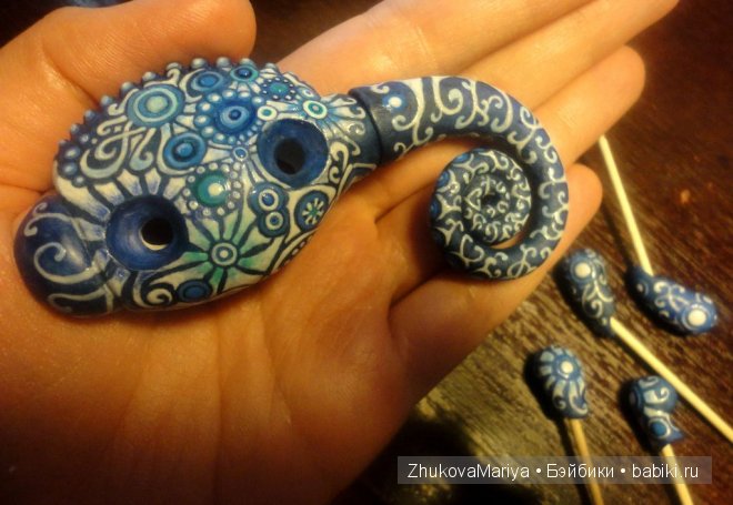 Как я делала фарфоровых хамелеончиков. Мастер-класс авторская игрушка своими руками